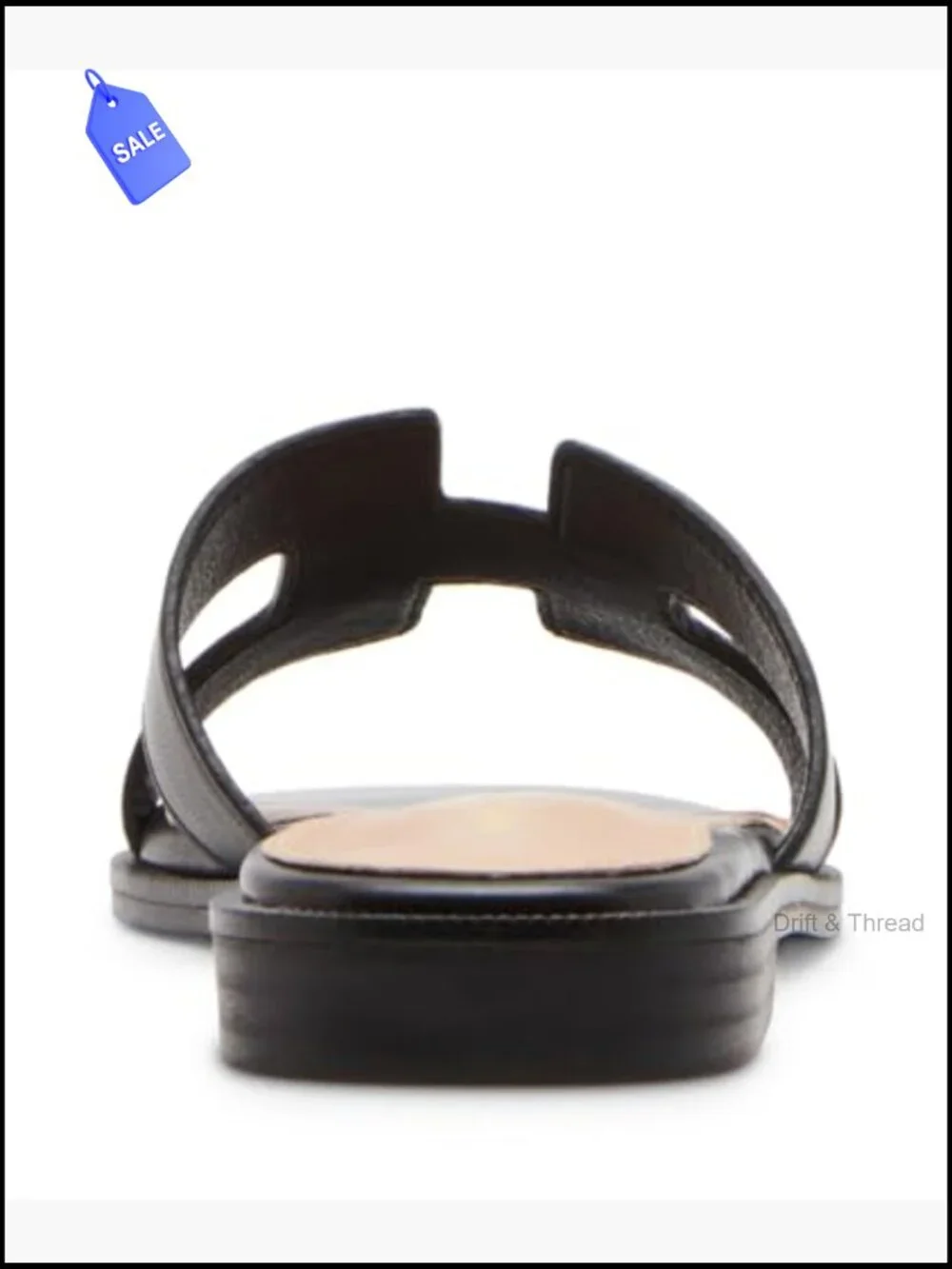 Flat Slide Sandals with Cutout Strap - Lightweight & Comfortable